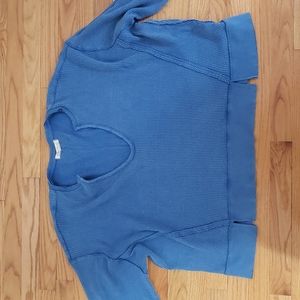 We the Free blue oversize v-neck top